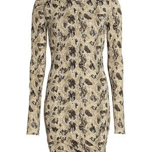 rag & bone tan snake poppy draped mini dress